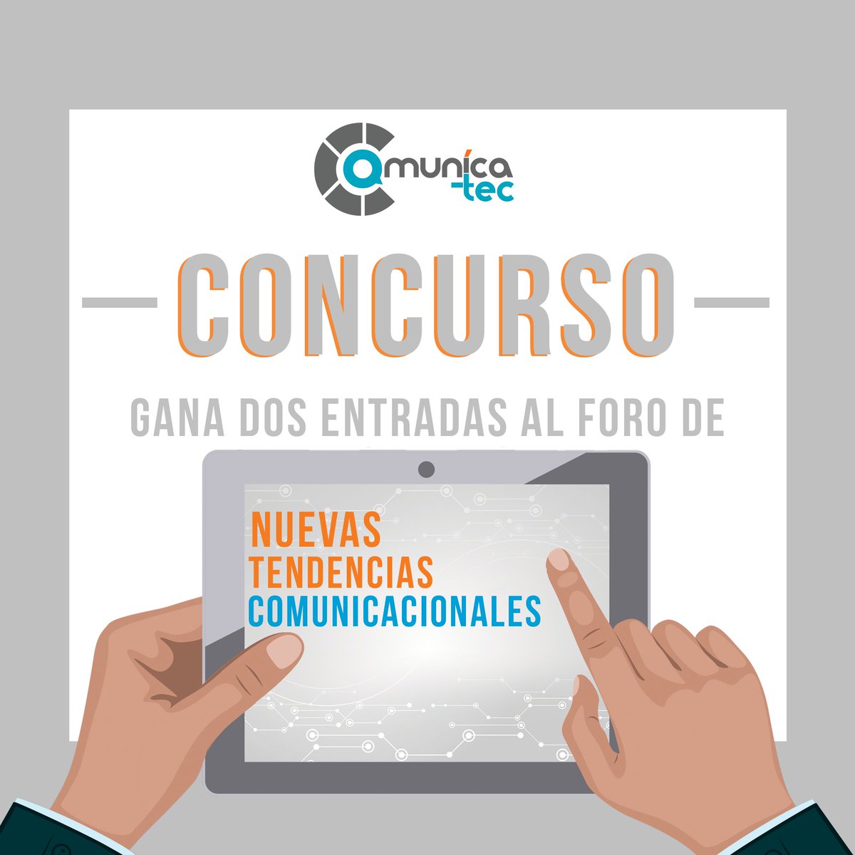 comunicatec_'s tweet photo. No te olvides de nuestro concurso para ganar 2 entradas al #ForoComunicatec Entra en instagram, busca esta imagen del concurso y sigue las instrucciones. Tienes hasta el 24 de noviembre, ¡Tú puedes ganar! ¡Anímate! https://t.co/k0yapwDHtz