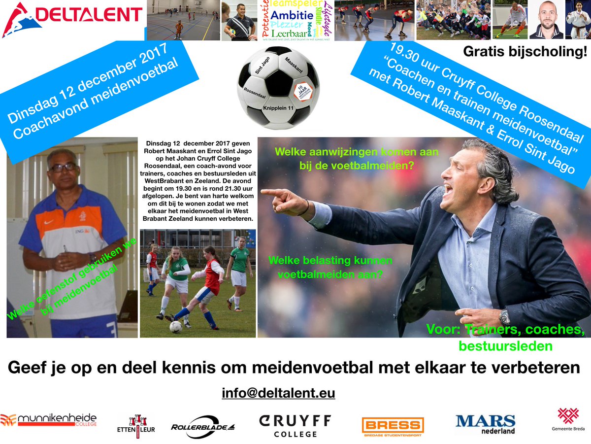 HermanKruis's tweet photo. Kennisdelen meidenvoetbal WestBrabant/Zeeland met @RobertMaaskant_ en Errol Sint Jago op 12 dec. 2017 bij het @JCCRoosendaal knipplein 11 @gem_roosendaal @breda @PauldeBeerD66 @Rondujardin https://t.co/upIzCph948