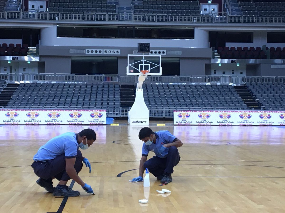 ELANLiveNation's tweet photo. Final preparations for the FIBA Basketball World Cup qualifying match 🏀between #Qatar🇶🇦 and #Kazakhstan🇰🇿 on Friday 24 November at the ABHA_Arena

Don’t miss it out’ it’s Free entry!

#Elanlivenation #ElanGroup #ElanEvents #ABHA_Arena #FIBAWC #THISISMYHOUSE @FIBAWC @qatarbf https://t.co/j2sng0MWqq