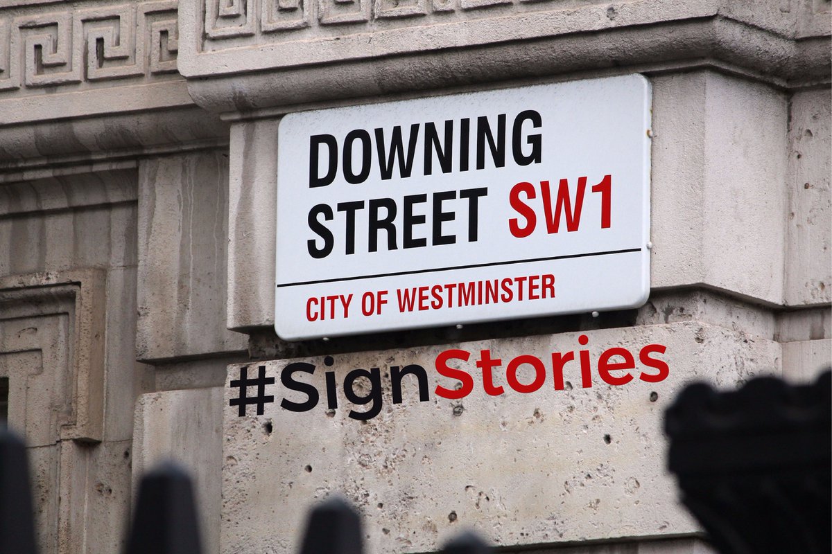 Signanddigital's tweet photo. Who's listening to the #Budget2017? #DowningStreet #Sign certainly has a lot of #SignStories! https://t.co/Gq6MuMkJvK