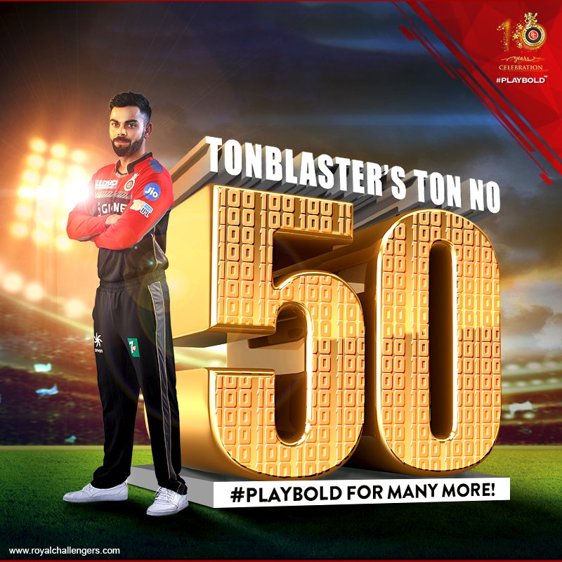 RCBTweets's tweet image. 3⃣4⃣8⃣ innings.
That's all that @imVkohli needed to become the joint-fastest to get to 50 International Hundreds!

#PlayBold #TonMachine