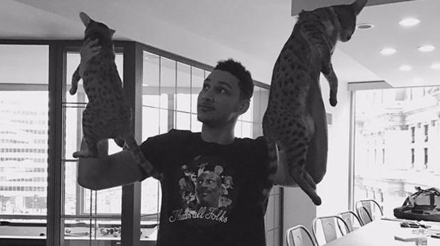 darrenrovell's tweet photo. "It was a bad purchase."

-- Ben Simmons on the purchase of two rare cats for $10,000. 

Comment made on episode of "Kneading Dough" with @mavcarter. https://t.co/FmtULTbdgB