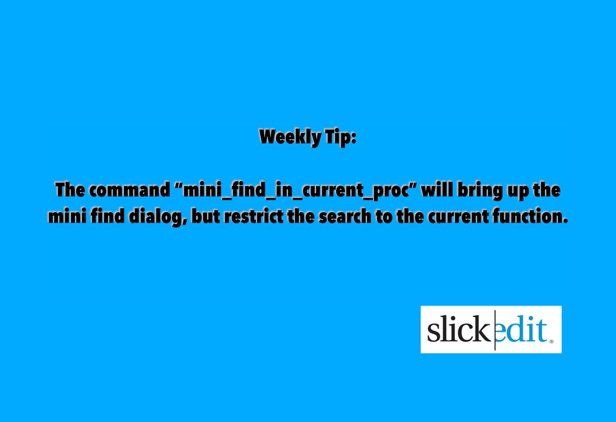 SlickEdit's tweet photo. #weeklytip #codeeditor #IDE #programming #development #slickedit https://t.co/6L2hAIt9Mc