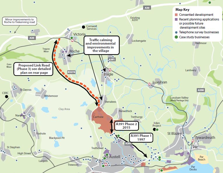 BBCCornwall's tweet photo. Β£79M pledged by @hmtreasury to build new link road between #A30 and St Austell bypassing #Roche, #Bugle & #Stenalees. Locals say "we'll get our villages back". @radiobailie has full reaction to the #AutumnBudget from 5pm https://t.co/Bt8xmPuAa4