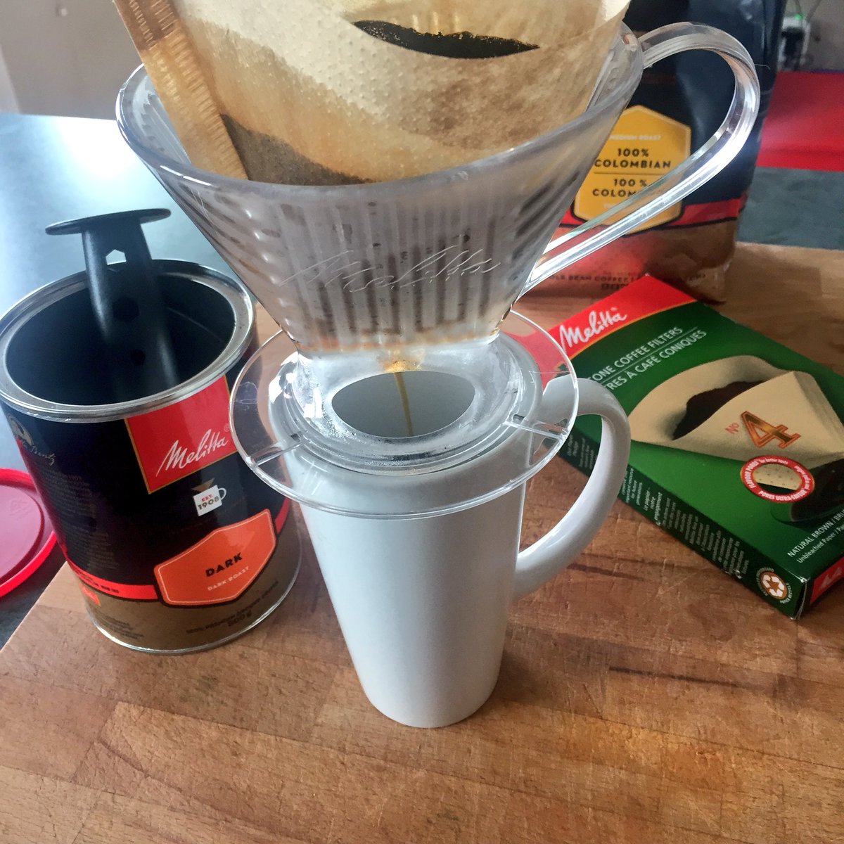 lcyra's tweet photo. Time for my morning pick me up! I’m loving the Pour Over coffee from Melitta, the taste can’t be beat #MakeItMelitta #ad https://t.co/fjqRGNhA4g #coffee https://t.co/sKg8oCHXUo