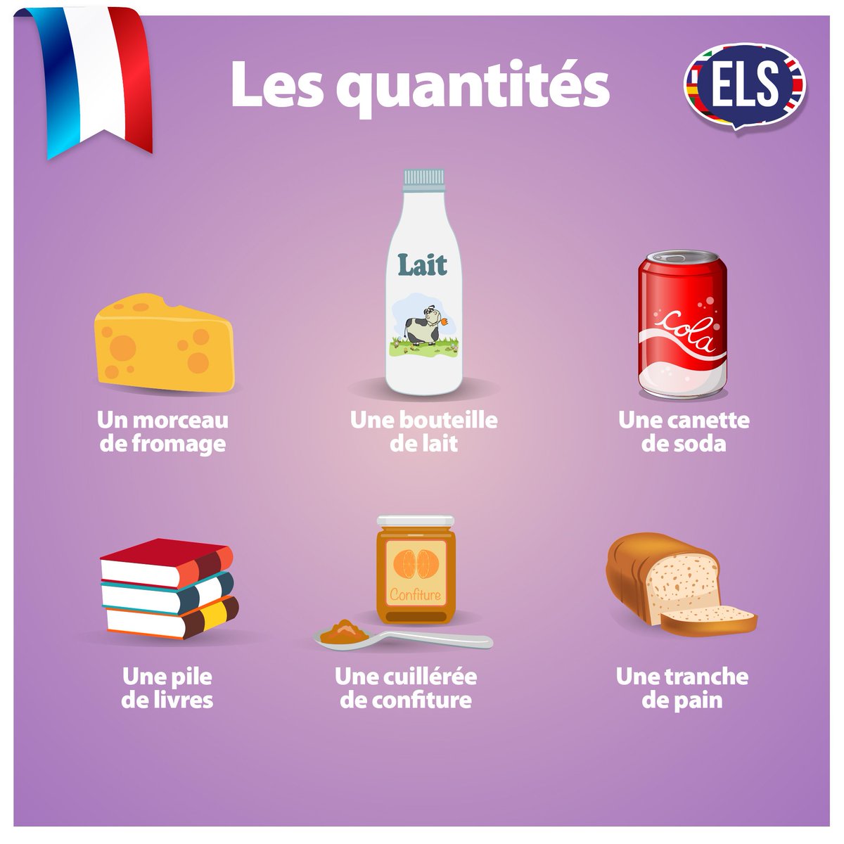 ELS_Meldrum's tweet photo. Quantità in #Francese: ecco alcune espressioni per indicare parti di cibo.
#ELStips https://t.co/zXZVM4M25g