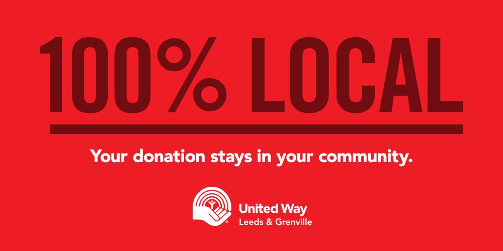 UnitedWayLG's tweet photo. Your donation to United Way Leeds &amp; Grenville stays here to benefit your family, friends, neighbours and community. #localgiving #localresults #uwlg https://t.co/Nk5BsDr4Cm