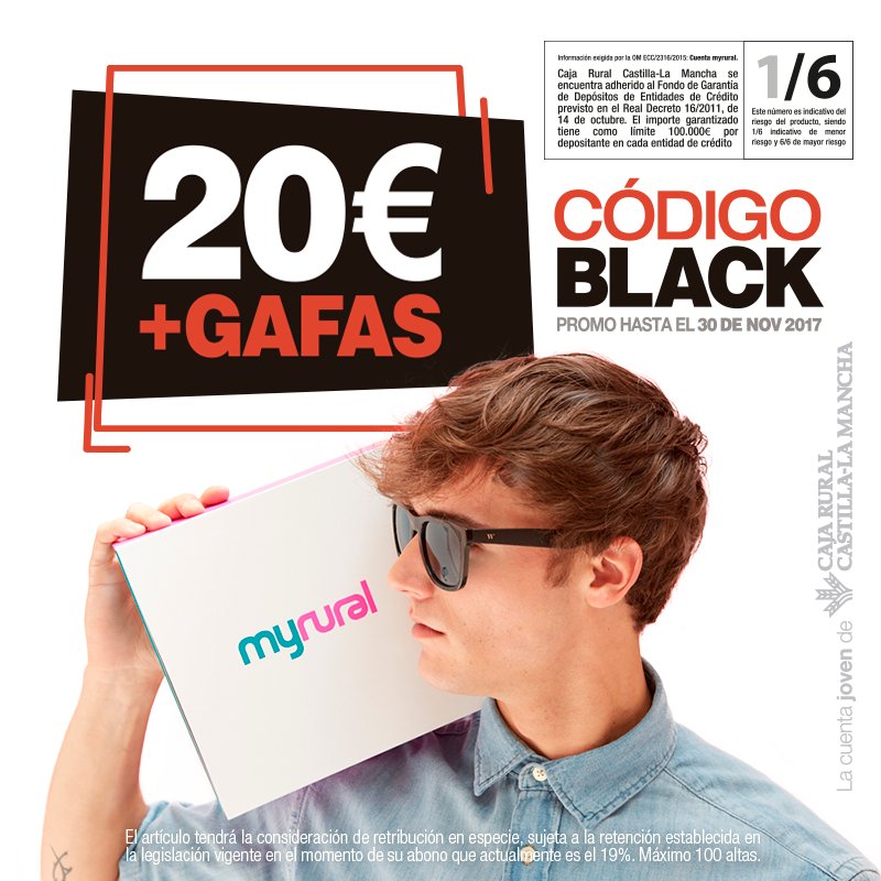 myrural's tweet photo. ¡¡20€ + GAFAS #Wolfnoir edición limitada PARA TI!!💵🕶
Abre tu cuenta myrural SIN COSTE, NI COMISIONES en https://t.co/qdz1cCPjZh con el CÓDIGO "BLACK". Y te LLEVAS DIRECTAMENTE estas gafas Wolfnoir + 20€ EN TU CUENTA myrural.
¡¡SOLO HASTA EL 30/11!! #BlackFriday https://t.co/ogMvsC7UHW