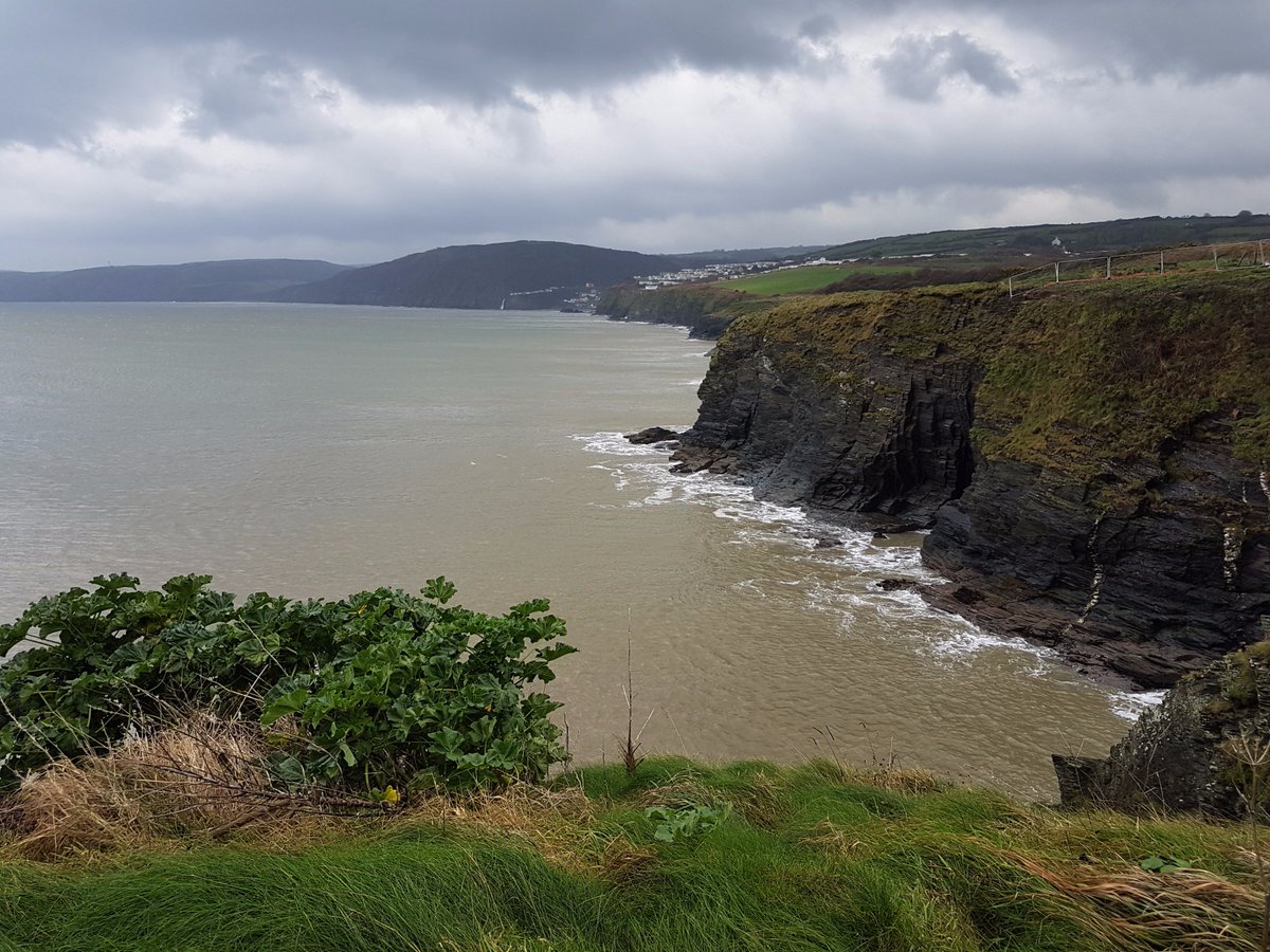 HughesArchitect's tweet photo. Amber weather warnings don't stop us! Visiting the site of an exciting new project in West Wales. This is the view from the site. Awesome. https://t.co/c8S64Td7Wm