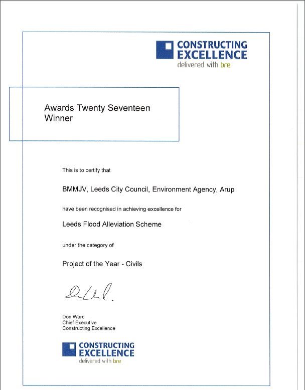 LeedsFAS's tweet photo. @LeedsFAS is delighted to have won Civils Project of the Year at this year’s Constructing Excellence Awards. Great recognition for a great project. https://t.co/apFy9oQPFN