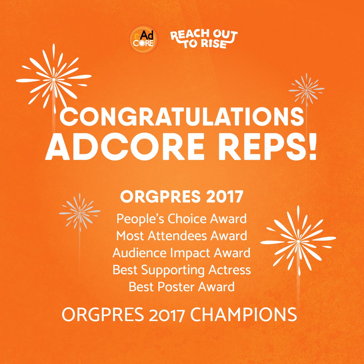 UPAdCore's tweet photo. UP AdCore bagged a total of six minor and major awards including Overall Champions in OrgPres 2017! π#KayaMoBato #Back2BackChamps #OrgPres2017 https://t.co/XmPSsGjaqi