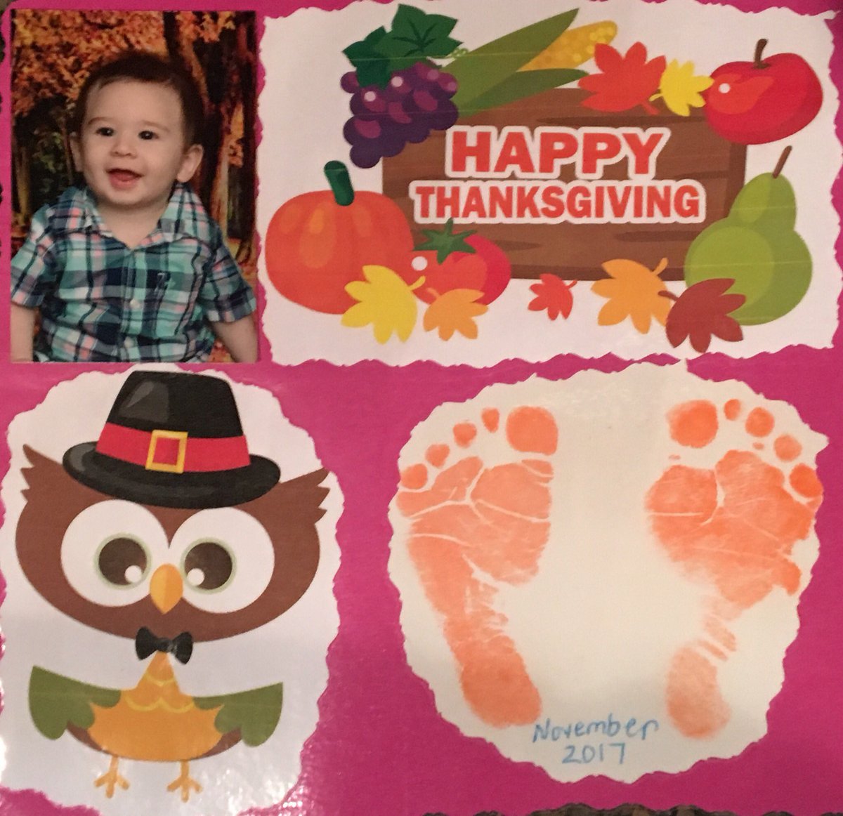 ajaranas's tweet photo. Happy Thanksgiving! Little Matthew got creative making this holiday card :) https://t.co/2JabKVWhUp