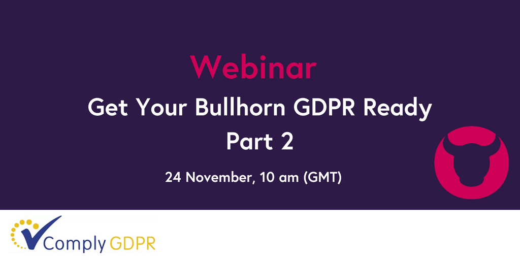 KyloePartners's tweet photo. Another GDPR Webinar? Yes, but with good reason - We are addressing the impact GDPR has on Bullhorn users and recruiters' processes. Join us and @complygdpr to find out how you can use #Bullhorn to help you be data compliant https://t.co/i6mDqytPFL https://t.co/fc4DmlLDRX