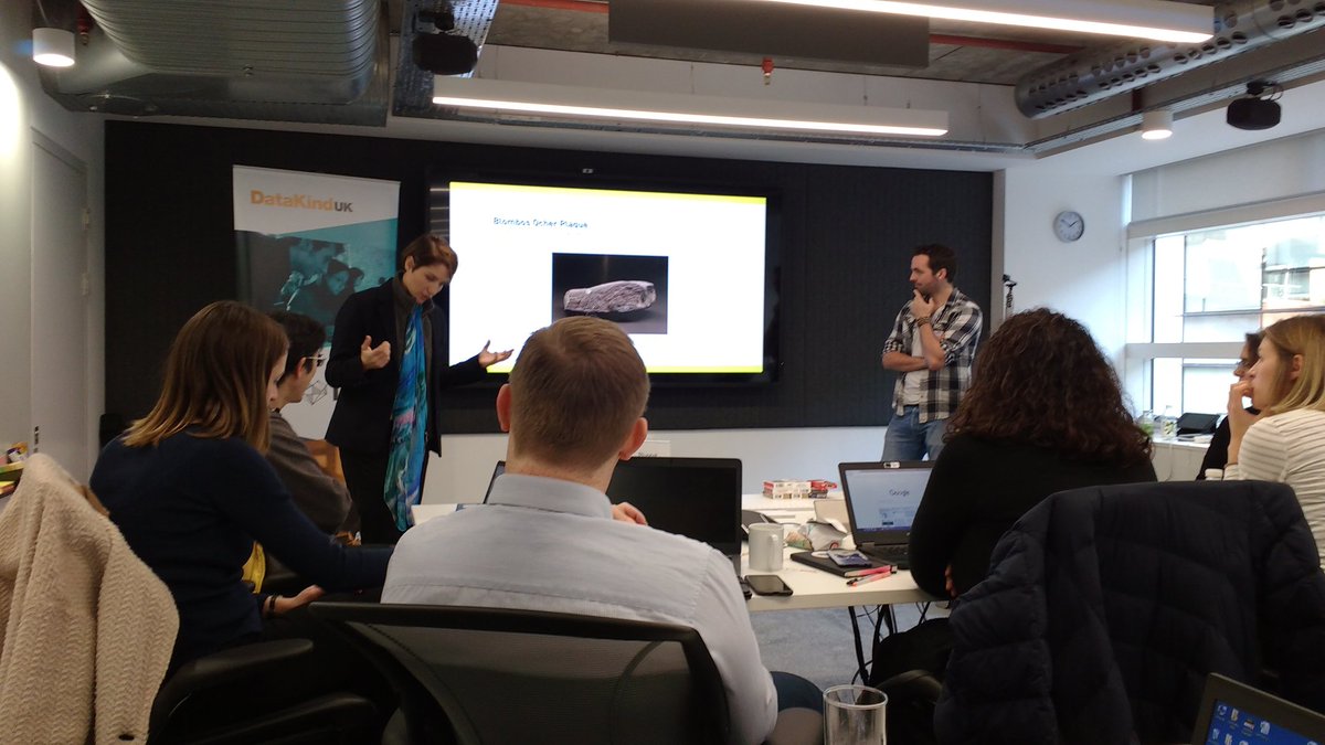 Great history lesson from <a href="/dkxifara/">Denise Xifara</a> &amp; <a href="/luckylwk/">Luuk Derksen</a>  <a href="/DecodedCo/">Decoded</a> to start the #data #leadership for #charities workshop - data is as old as human thought!