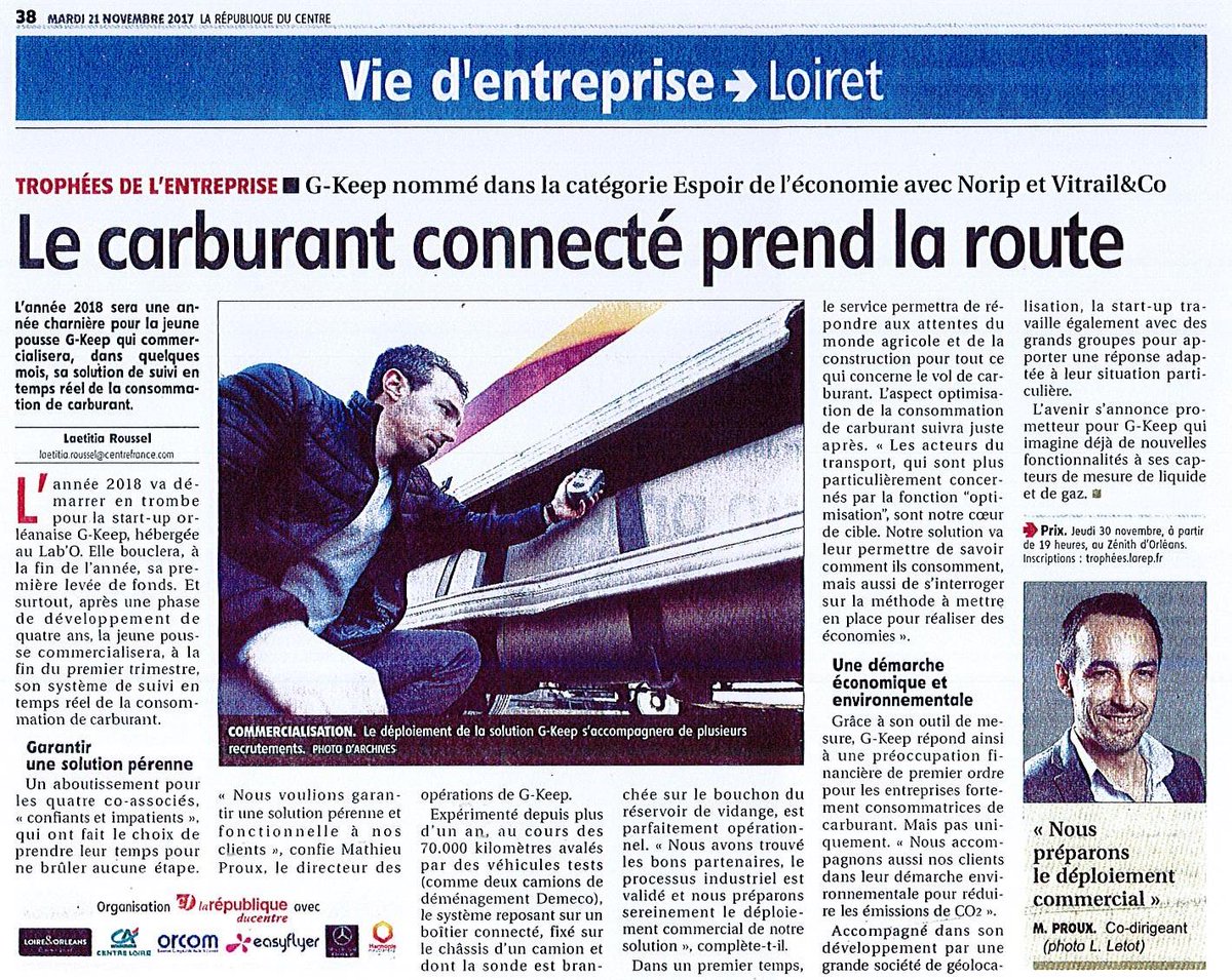 TechOrleans's tweet photo. Un pas en avant pour @GKEEP_France nommé pour le trophée des entreprises ! Rendez-vous le 30 novembre pour le résultat ;).
#LaVieAuLabo #trophees #Gkeep https://t.co/DPaVNK07tB