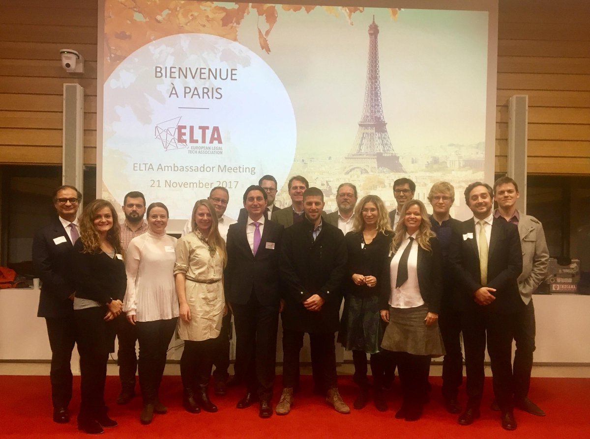 legaltechIL's tweet photo. So glad to have taken part in @elta_account Ambassadors’ meeting yesterday in #Paris. Thank you @CMS_Law_Tax for your hospitality and @IBMWatson for the fabulous dinner and lecture.
Looking forward to seeing you all again on #ELTACON 2018 in Amsterdam! https://t.co/DxsV39p79H