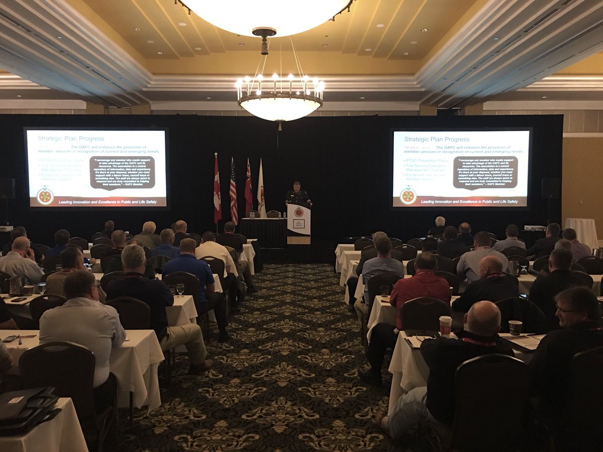 ONFireChiefs's tweet photo. #OAFC President @stephen_hernen begins his report to the members, highlighting the association’s progress against its Strategic Plan #Midterm17 https://t.co/NJQcPHp4hJ