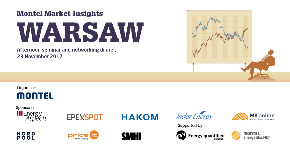 We’re looking forward to welcoming participants to our last Market Insights seminar this year in Warsaw tomorrow along with our sponsors.
@energyaspects <a href="/EPEXSPOT_SE/">EPEX SPOT SE</a> <a href="/NordPool_energy/">Nord Pool</a> <a href="/SMHI/">SMHI</a> @EQAnalysis <a href="/Energetika_SEE/">Energetika.NET</a>