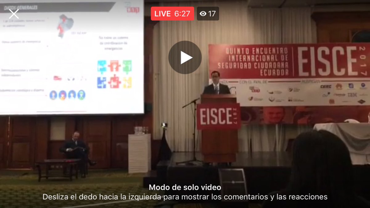ECU911_'s tweet photo. [EN VIVO ⭕️] siga la transmisión por facebook live de la ponencia de @ASandovalEC en #EISCE2017 aquí ▶️ https://t.co/4nFPOIcnes https://t.co/gSn5x1j98y