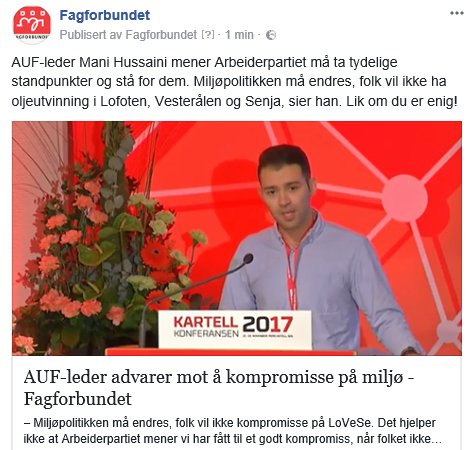 fagforbundet's tweet photo. AUF-leder advarer mot å kompromisse på miljø. – Miljøpolitikken må endres, folk vil ikke kompromisse på #LoVeSe sa @ManiHussaini på #LOStat #Kartellkonferanse https://t.co/1D7O2cy70t https://t.co/qwGNxn50KG