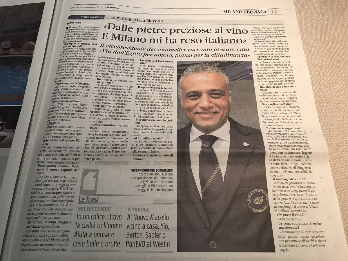 Andrea_Radic's tweet photo. Oggi su @ilgiornale la mia intervista a @eleyoun @AISMilano tutta da leggere @PaoloValente88 https://t.co/7yNPgqMsMM