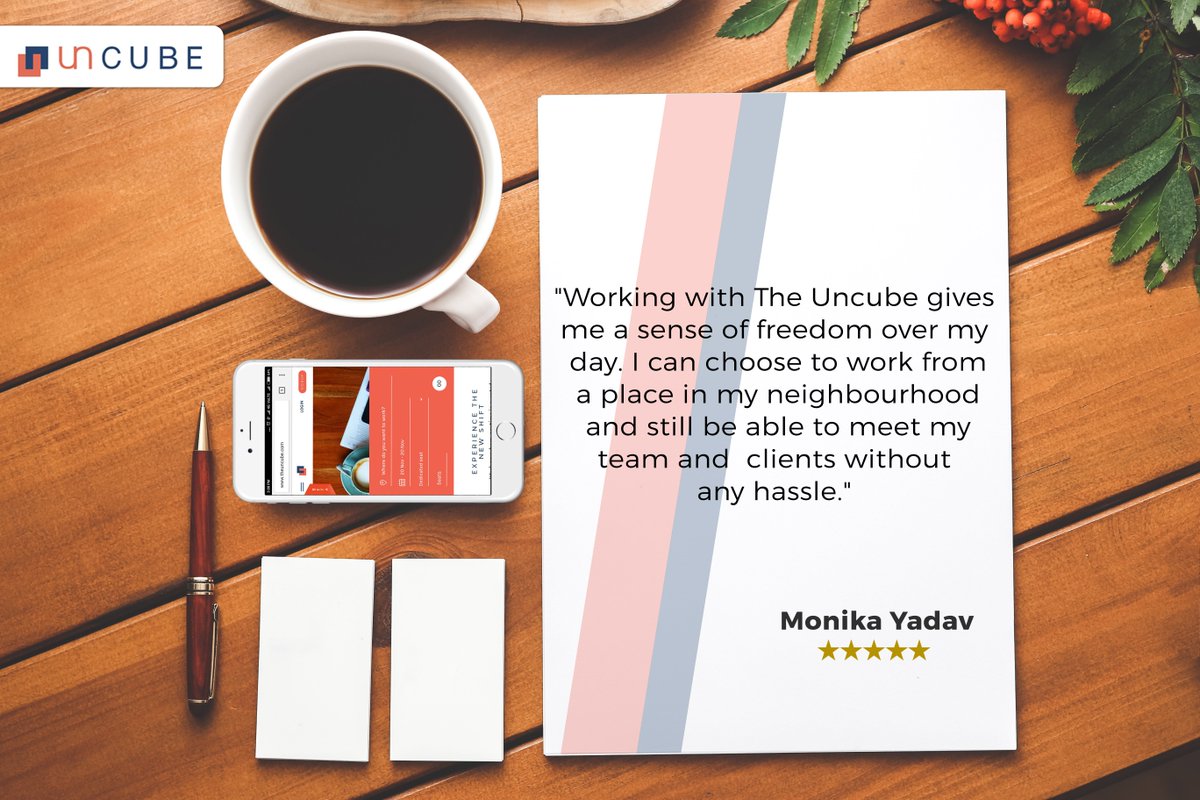 TheUnCube's tweet photo. Our Co-working spaces are inspiring the users all over the town.
Monika, who recently became an Uncuber shares her experience.
Thanks Monika for your kind words.
#HappyClients #UncubeNow https://t.co/qhzXg5wPtr