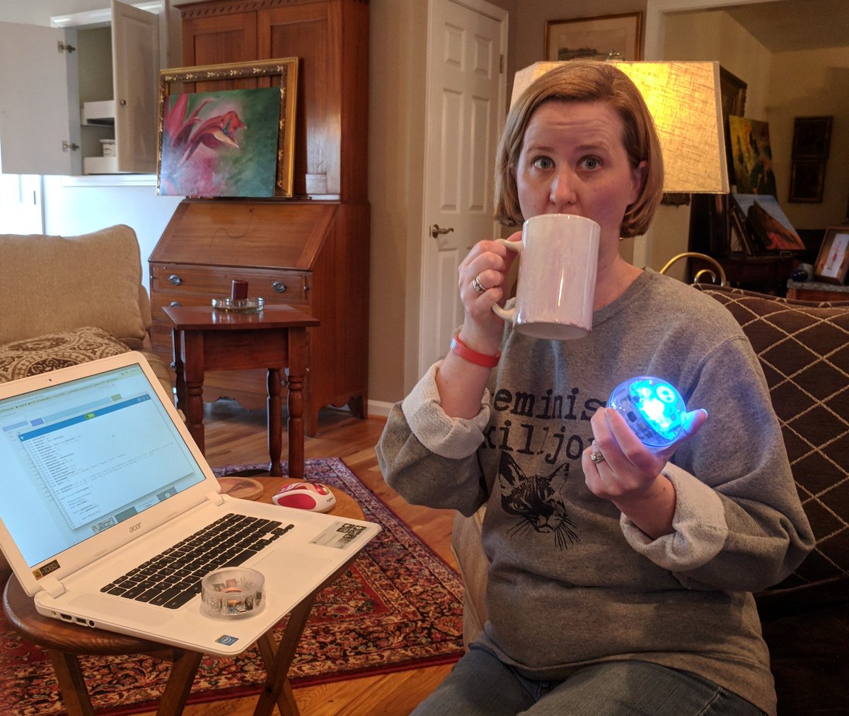 FDHSBookJockey's tweet photo. On Wednesdays, we drink coffee and code @SpheroEdu #likeagirl. #GirlsWhoCode @GirlsWhoCode #ITiswhereitsAT #FDHSAoT #FDHSMaker https://t.co/QLhiJ1MapA