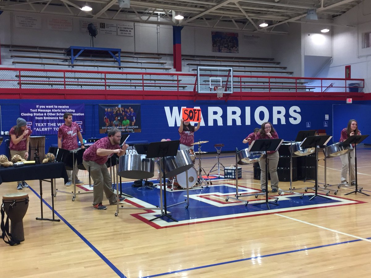 EISMusic's tweet photo. Steel Band Assembly was so much fun! Thank you Cambellsville University for coming! https://t.co/p8WlRyOraZ