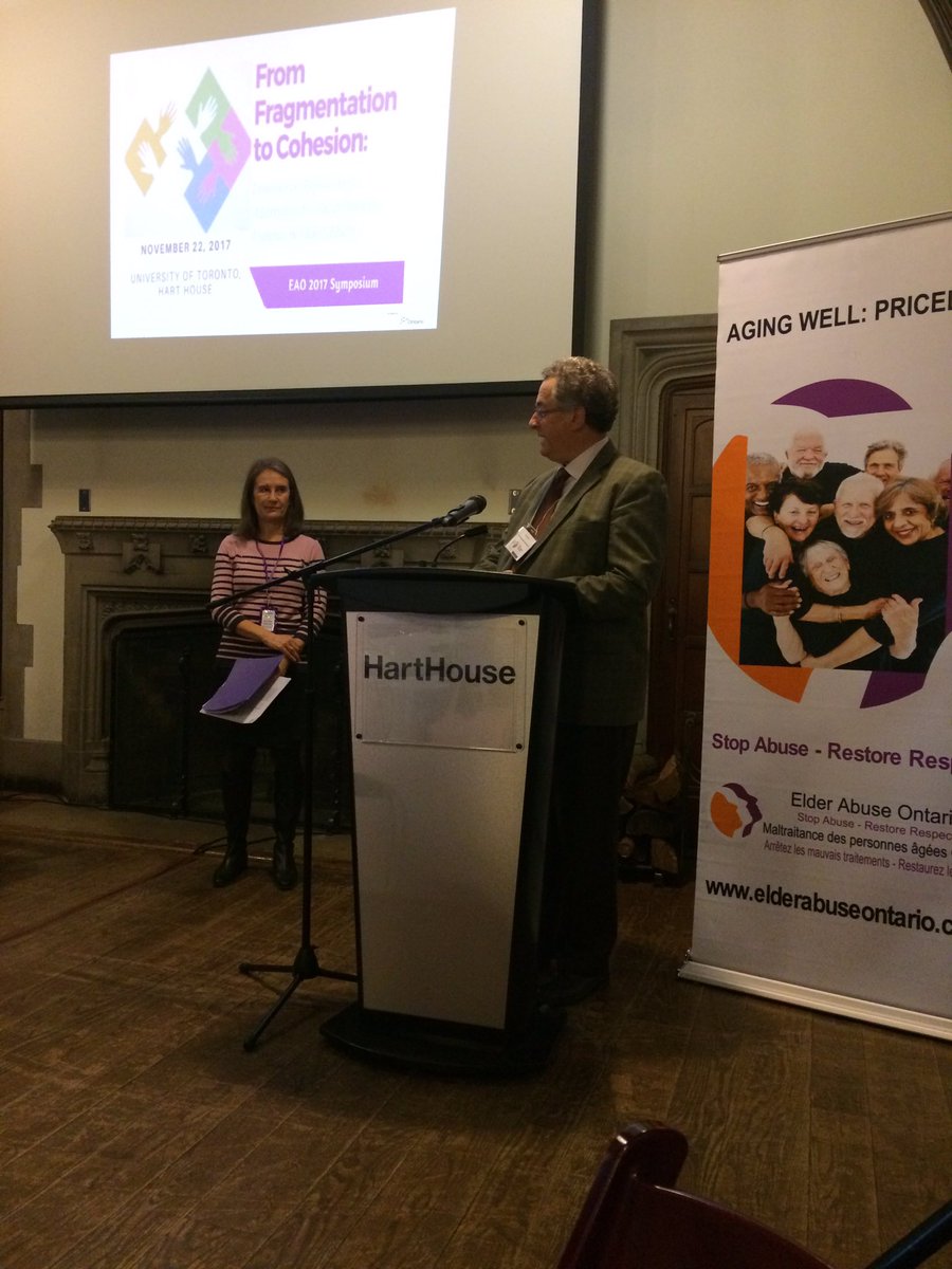 EAPreventionON's tweet photo. Board member John Johnston thanks our Minister @DipikaDamerla @SeniorsON #EAOSymposium #FromFragmentationToCohesion https://t.co/sZcpxVLLEC