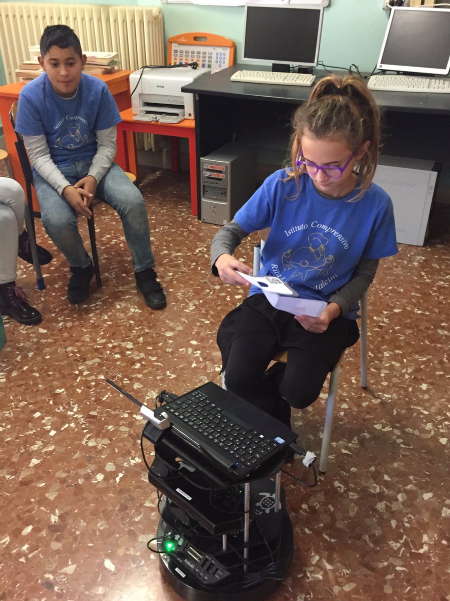 AnnaledaM's tweet photo. Piloting innovative pedagogical approaches for #personalisedlearning #Mathisis #H2020 #TurtleBot #specialneeds @fmdigitale @Alessandr84 @Valentina_fmd @KwiatGosia @dtsatsou @npolitout @haydeaweb https://t.co/AK0L3OhaWv