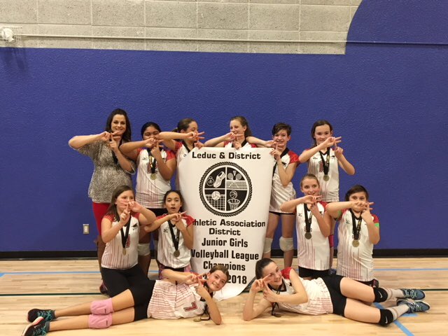 HolySpiritDevon's tweet photo. Check out the Leduc and district volleyball champs! #flyerpride Way to #reptheF @ni13ke and Mr. Drebit. #hscsathletics https://t.co/D7ef2MxP3w