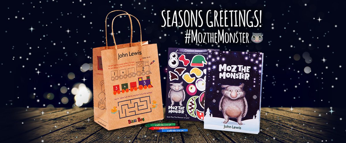 BizziBags's tweet photo. Proud to be part of the #MozTheMonster John Lewis Christmas campaign bringing #Moz to life in a #childrensactivitybook &amp; #stickers that accompany all our branded #Bizzi #activity #mealbags.
Visit https://t.co/ib2dunTZBh  for off-the-shelf &amp; bespoke #ChildrensActivityPacks https://t.co/A3ySRFZSmC