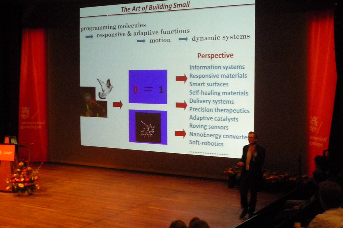 ScienceLinX's tweet photo. A few of the closing slides by Ben Feringa. Perspectives, and presents made by schoolchildren he has taught.  #MMNP https://t.co/dbarFbK8dh