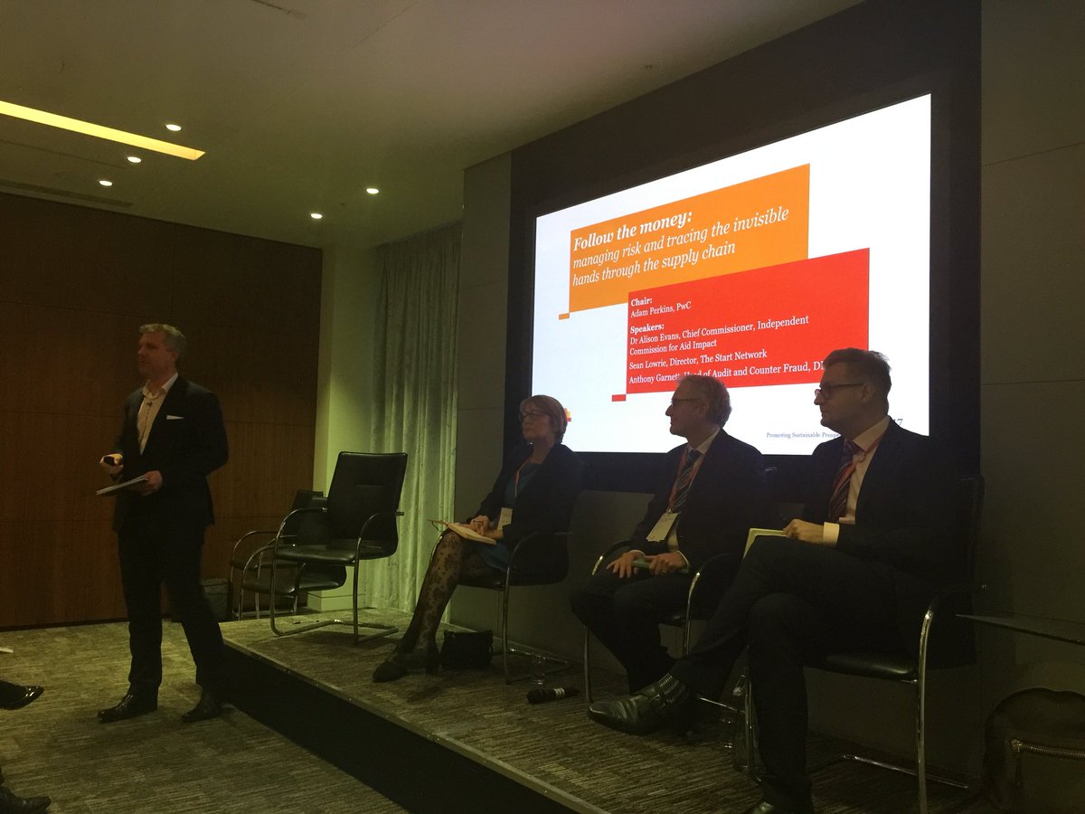 thomas_pedrick's tweet image. Following the money with @Alison_ICAI @SeanLowrie @DFID_UK’s Anthony Garnett and @PwC_UK’s Adam Perkins #PwCIDC2017