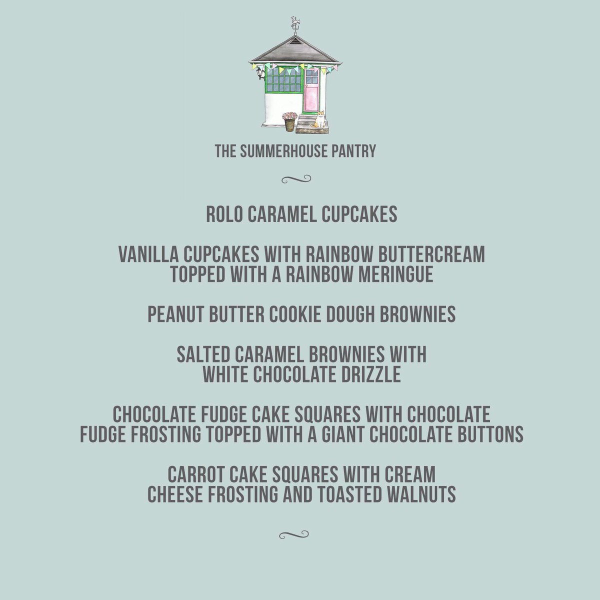 bigfeedgla's tweet photo. Mouths watering just looking through the Summerhouse Pantry's menu. Hands off the Peanut Butter Cookie Dough Brownies......they're all mine!!!! 25/26th Sat 12-10pm Sun 12-7pm 249 Govan road https://t.co/ZE1OhwYUeh https://t.co/buApV4Efdf