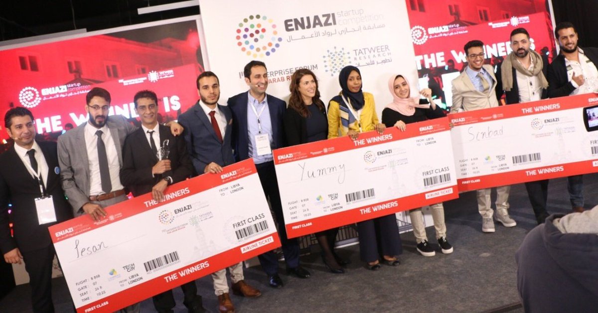 Congratulations to the three winners of #Enjazi Startup Competition: Sinbad, Yummy and Lesan!