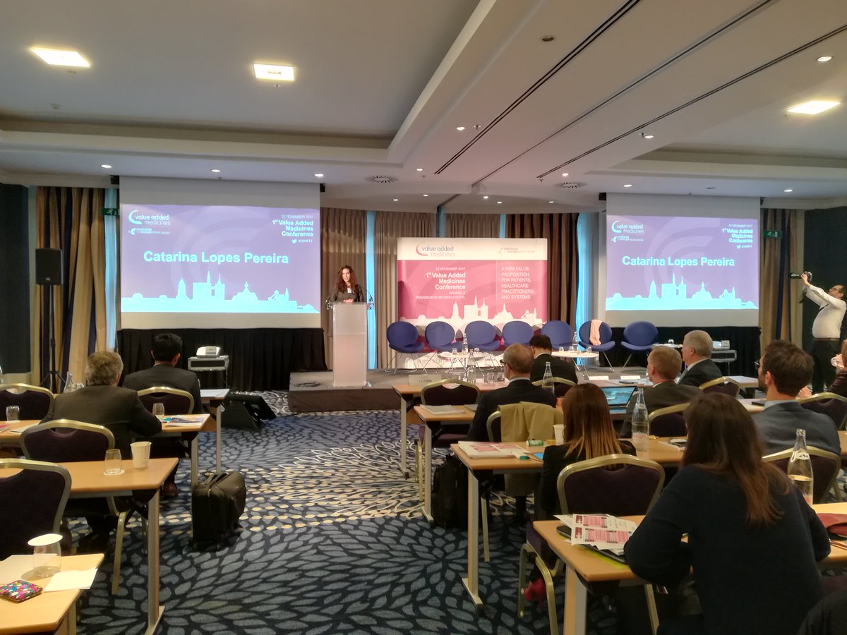 medicinesforEU's tweet photo. Catarina Lopes Pereira at #VAM17 invites you next year to the 2nd #valueaddedmeds conference! Patients, HTA, procurement, market access issues and much more.. See you all in 2018! https://t.co/DXuXdQ8Yyw