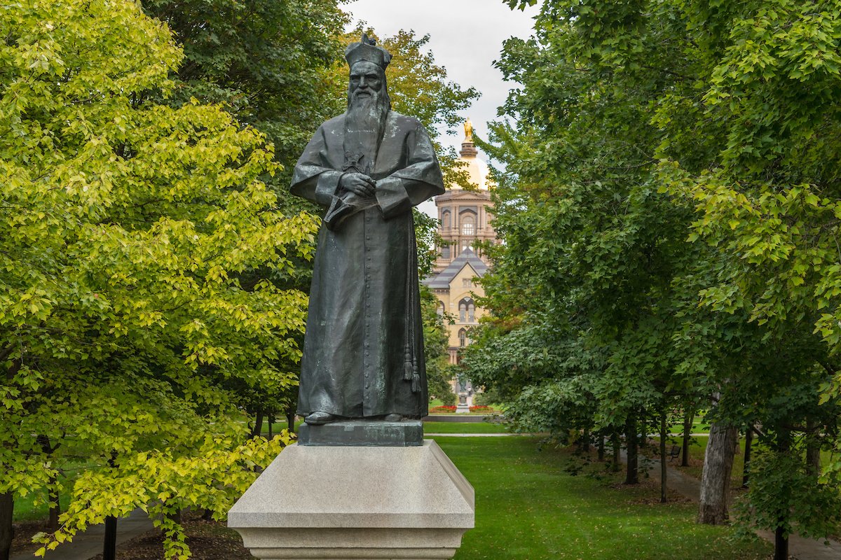 NotreDame's tweet photo. 175 years ago, Fr. Sorin took possession of the land that became Notre Dame. Thank you Fr. Sorin for your dream and vision! #ND175 https://t.co/iFJIhFkxVS