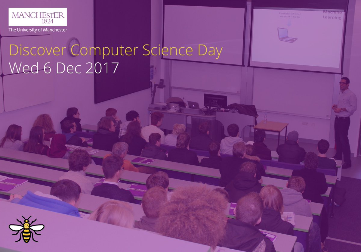 csmcr's tweet photo. Places still available for our #DiscoverDay on Wed 6 December! For Year 12 students seriously considering studying CS. With #studentdemos & #academic talks. Register: https://t.co/pwhtna8JOP https://t.co/FHAA5O0lMb