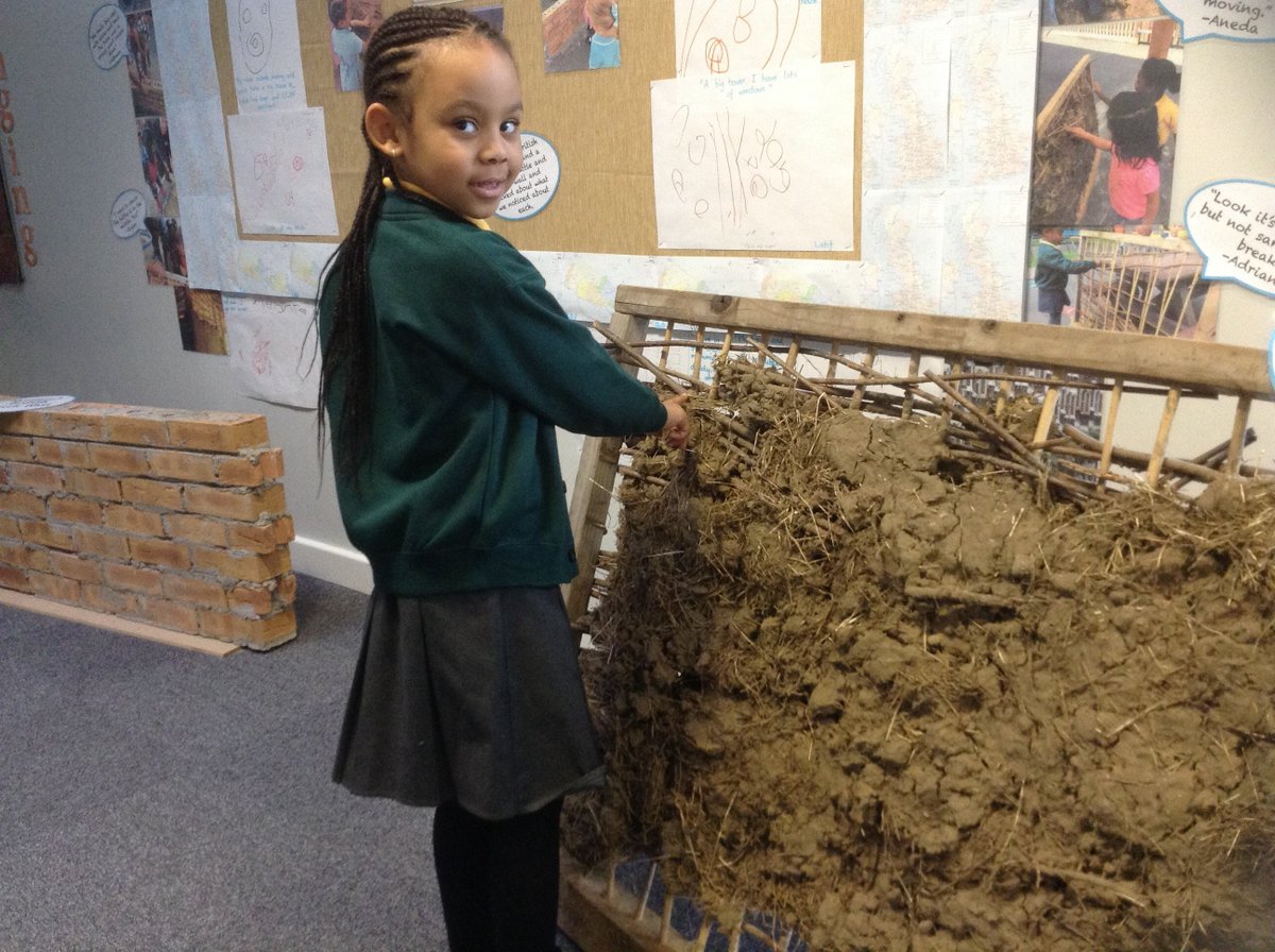 KenderKerr's tweet photo. We found a real wattle and daub wall! Making Tudor houses and exploring The Great Fire of London through small world. @KenderSchool https://t.co/wFW9XHlyGy