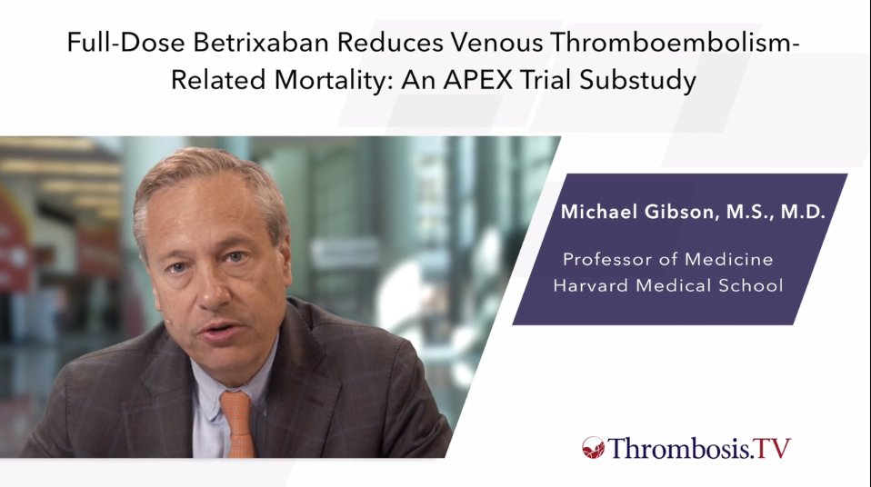 ThrombosisTV's tweet photo. https://t.co/2C6z6oe7C6 thanks @CMichaelGibson for sharing the results of the APEX substudy discussing the mortality benefit seen with extended prophylaxis using betrixaban at @American_Heart. To view this video and more #AHA17 coverage, click https://t.co/2r03SU1KIc https://t.co/jPi0oRl5s6
