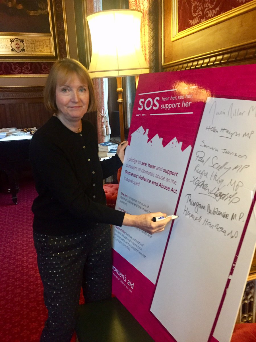 .<a href="/HarrietHarman/">Harriet Harman</a> joins other MPs to sign our #SOS campaign to hear her, see her, support her as the #DVABill is developed