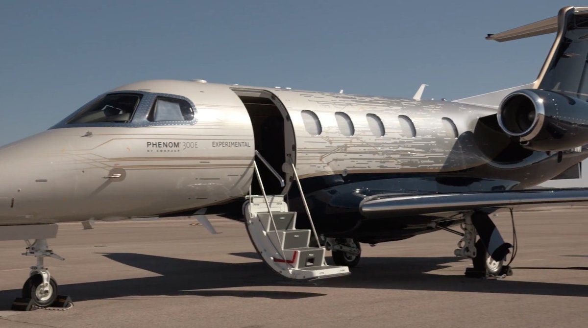 CFSJETS's tweet photo. Check out the NEW Embraer #Phenom300E #BusinessJet with a more spacious cabin, featuring an inch of additional headroom and a three-inch wider aisle compared with the 300. #CFSJets https://t.co/IoZj8K28p3