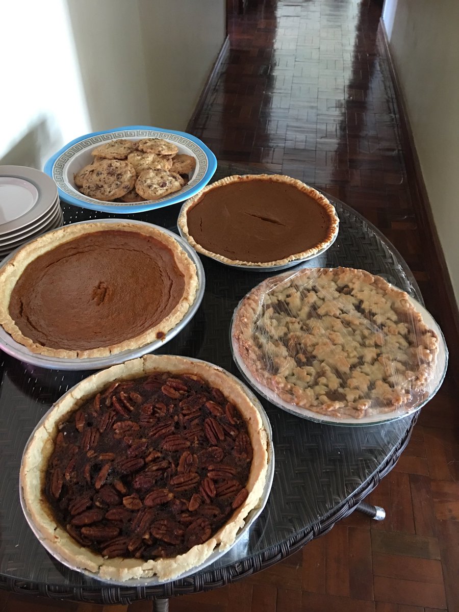 shelleychapman's tweet photo. 2 of these were sugar, dairy, gluten free! Thanks, Jennifer! Had a wonderful Thanksgiving with WGM Nairobi team today. Travel tomorrow to western Kenya, stopover at Tenwek. https://t.co/VI1n4JvCgi