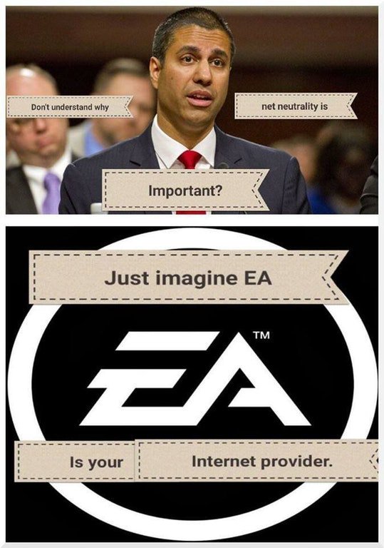 chrisbrettsmith's tweet photo. This is exactly right fight for your free and open internet #netneutrality don't make me pay extra just to view one a different website #freeinternet no #microtransations https://t.co/89FXH9pnqA