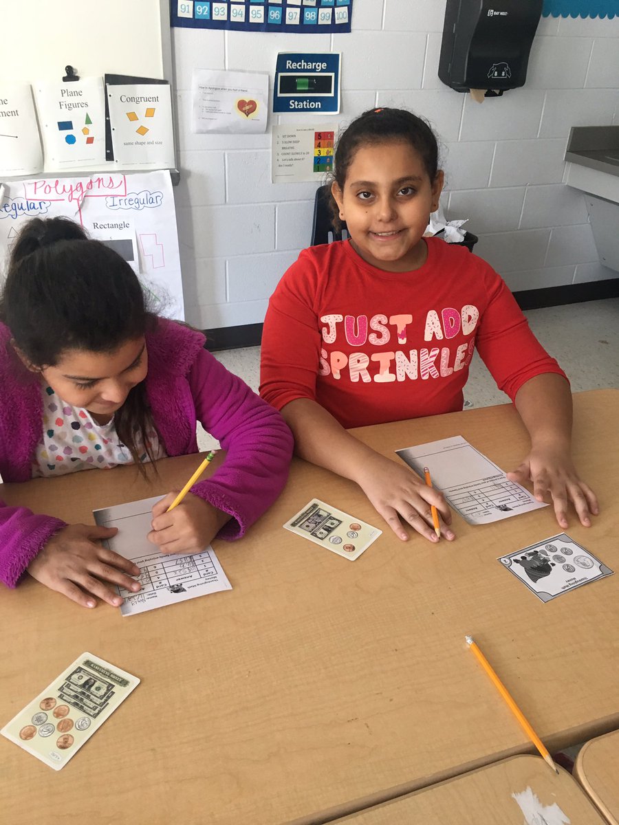 MsHartman3's tweet photo. Having a blast using thanksgiving themed math review stations! #polygons #adding #subtracting #moneymath https://t.co/7KlPk6LHON
