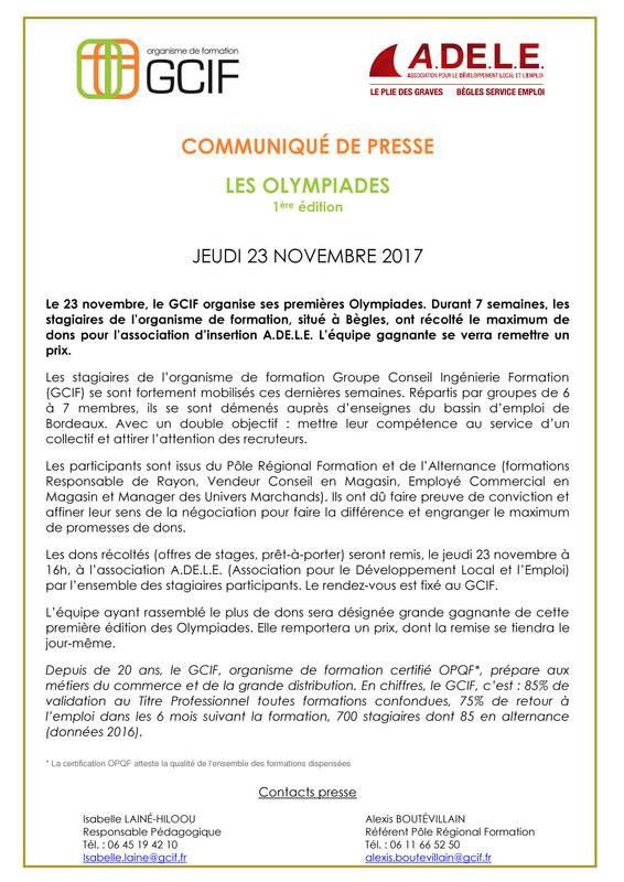 Gcif_alternance's tweet photo. RDV demain ! #OlympiadesGCIF https://t.co/cwC80eWJrE