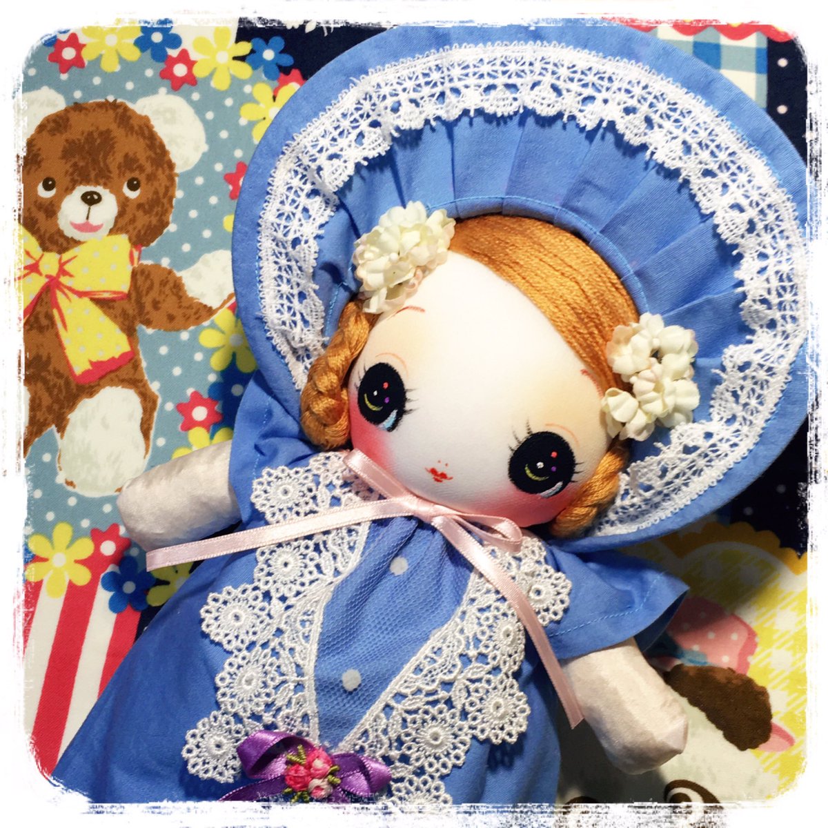 ট ইট র うのきょうこ 本日22時から追加するのはこの4点です 文化人形 月夜の魔法 15cm 紫の髪 にミステリアスな微笑みをたたえた子です 水玉生地に月星のチュールを重ねています ちなみに横髪も巻いてあります 文化人形 Doll 昭和レトロ Iichi