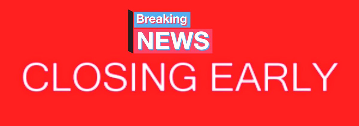 We will be #Closing at 3pm today. Have a happy and safe #ThanksgivingEve holiday.