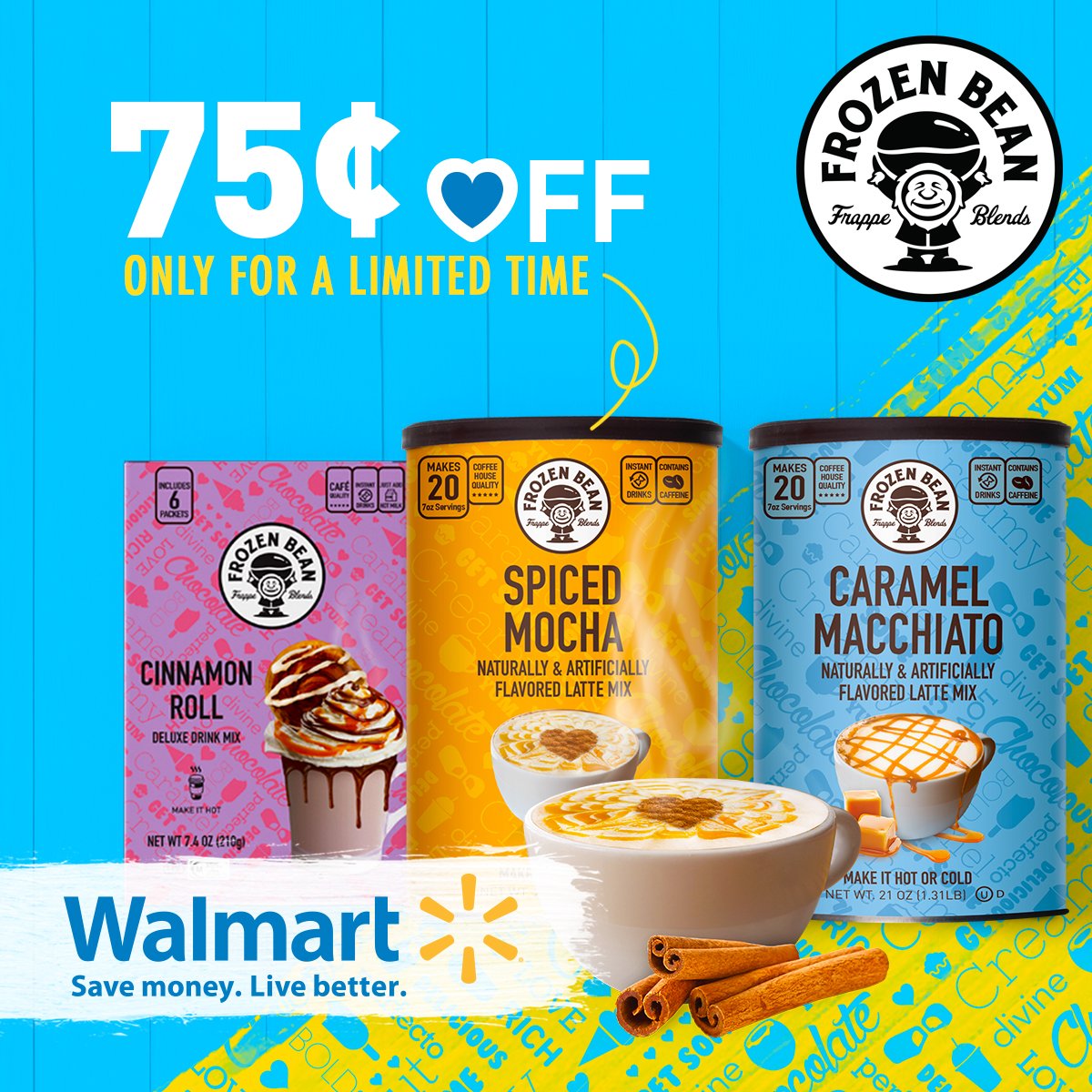 thefrozenbean's tweet image. 75¢ off Roll Back at Walmart for a limited time!
Choose among delicious, decadent and fun flavors! ☕️👌😋🍂
#CaramelMacchiato #VanillaLatte #SpicedMocha #CinnamonRoll #ButterCookie #ChocolateHazelnut #FrozenBean #coffee #coffeelover #frappe #frappuccino #frappemix #lattemix